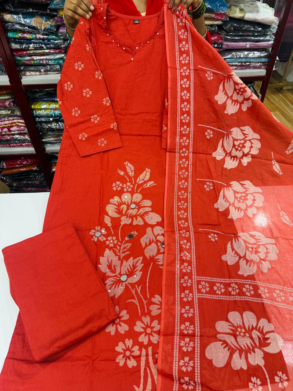 B Jaipuri Cotton Sets - Rust Orange