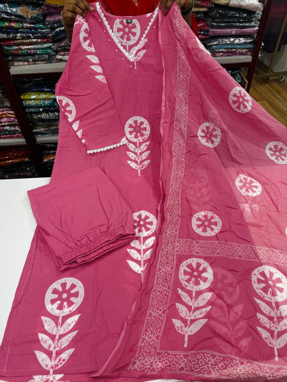 B Jaipuri Cotton Sets - Pink