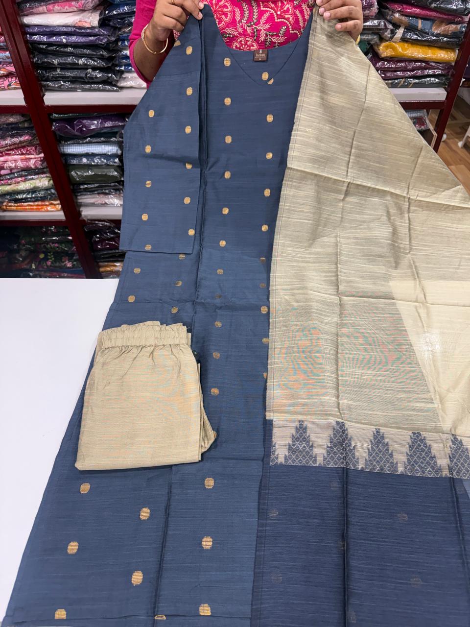 New 2 Raw Silk Sets -Grey