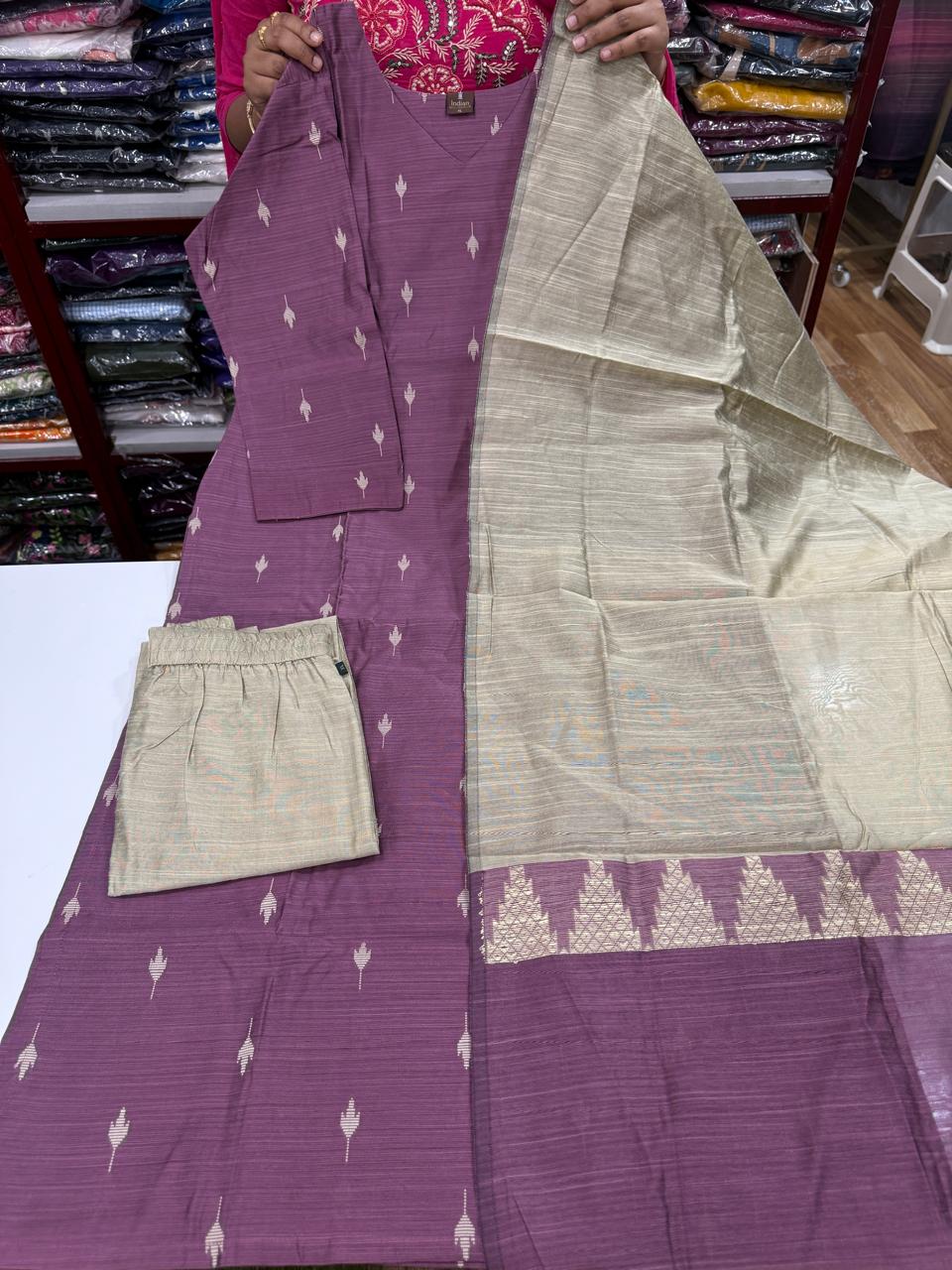 New 2 Raw Silk Sets - Lavender