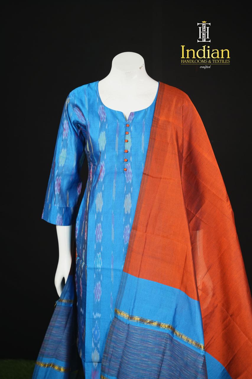 BR Pochampally Sico Pattu-Blue
