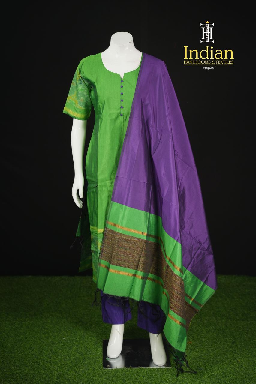 BR Pochampally Sico Pattu-Green