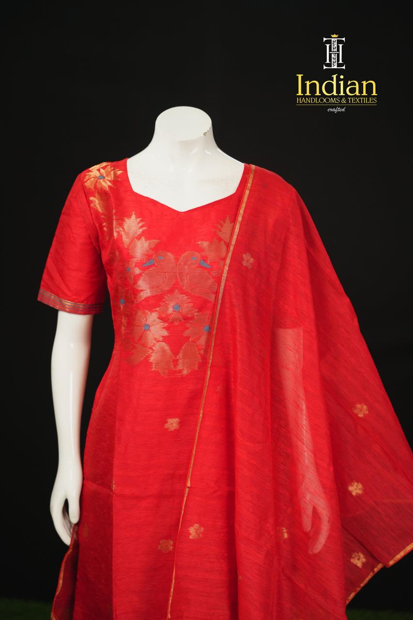 New Designer Jamdhani Sets -Red 2
