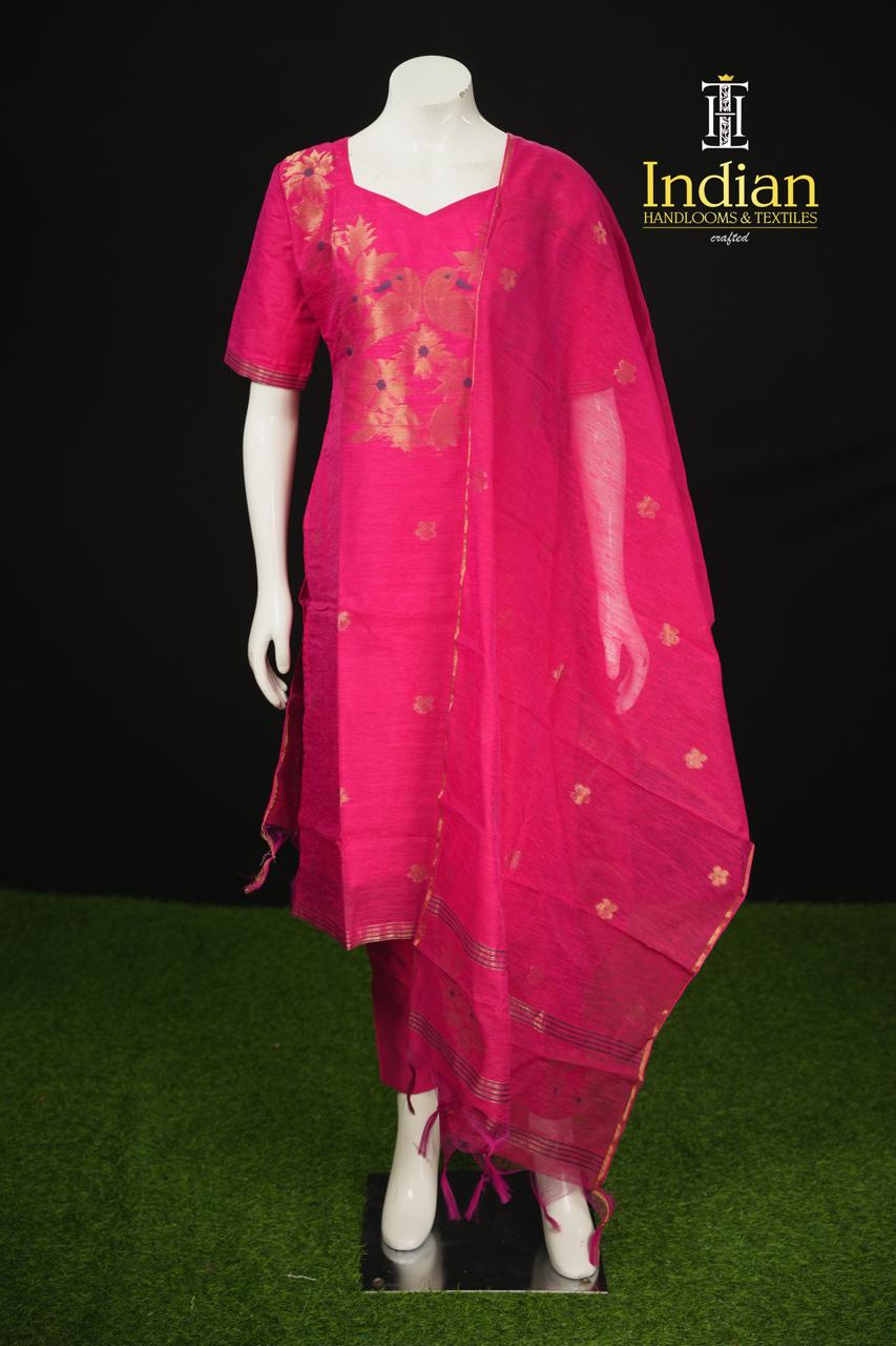 New Designer Jamdhani Sets -Pink 2