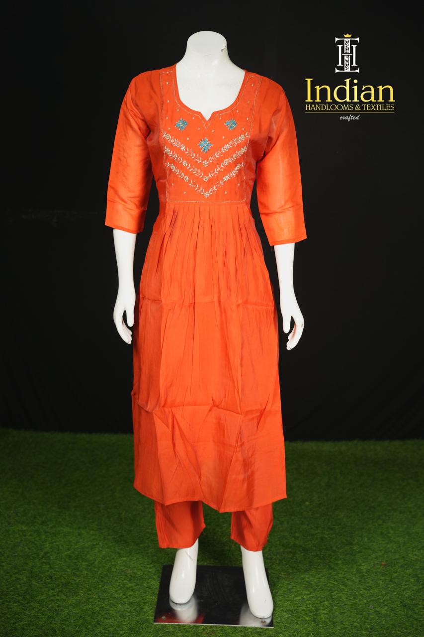 D Roman Silk Sets - Rust Orange