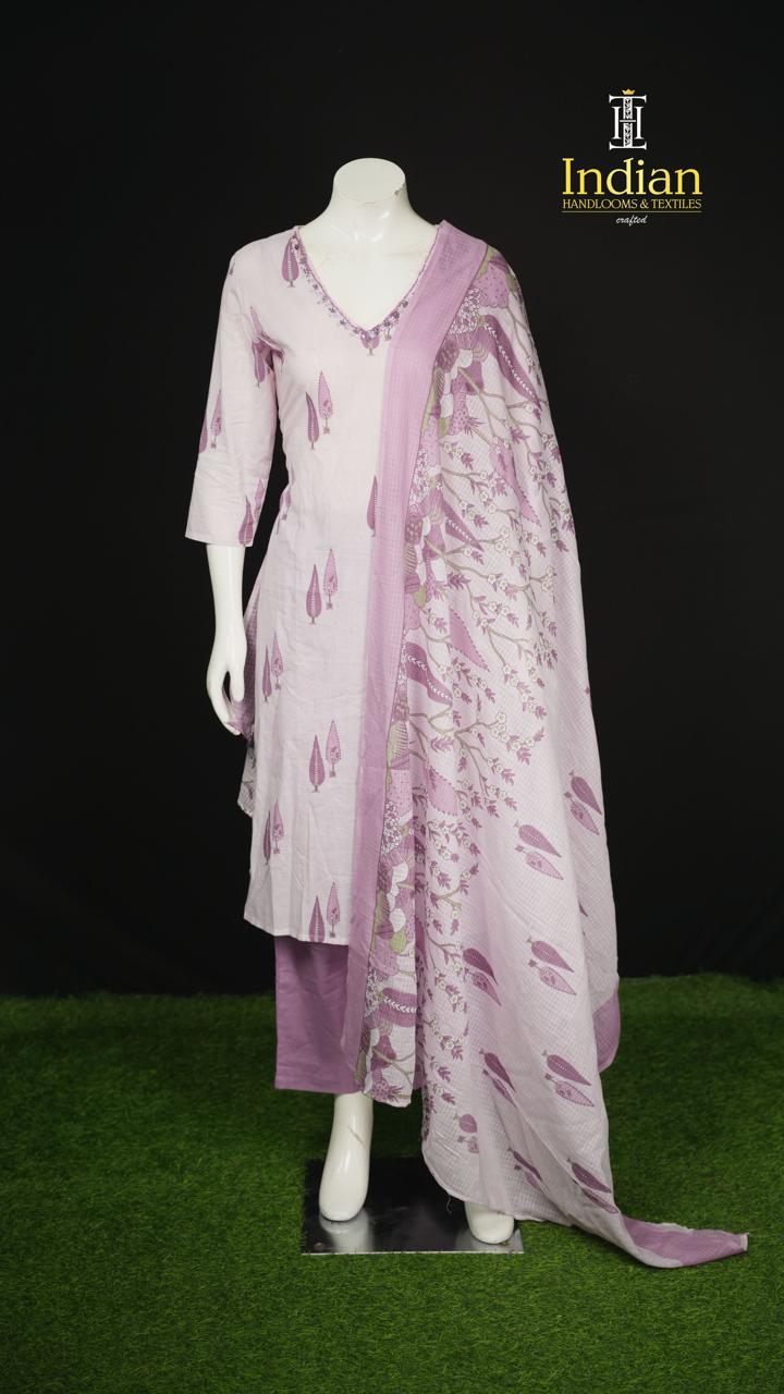Premium Jaipuri Cotton Sets - Lavender